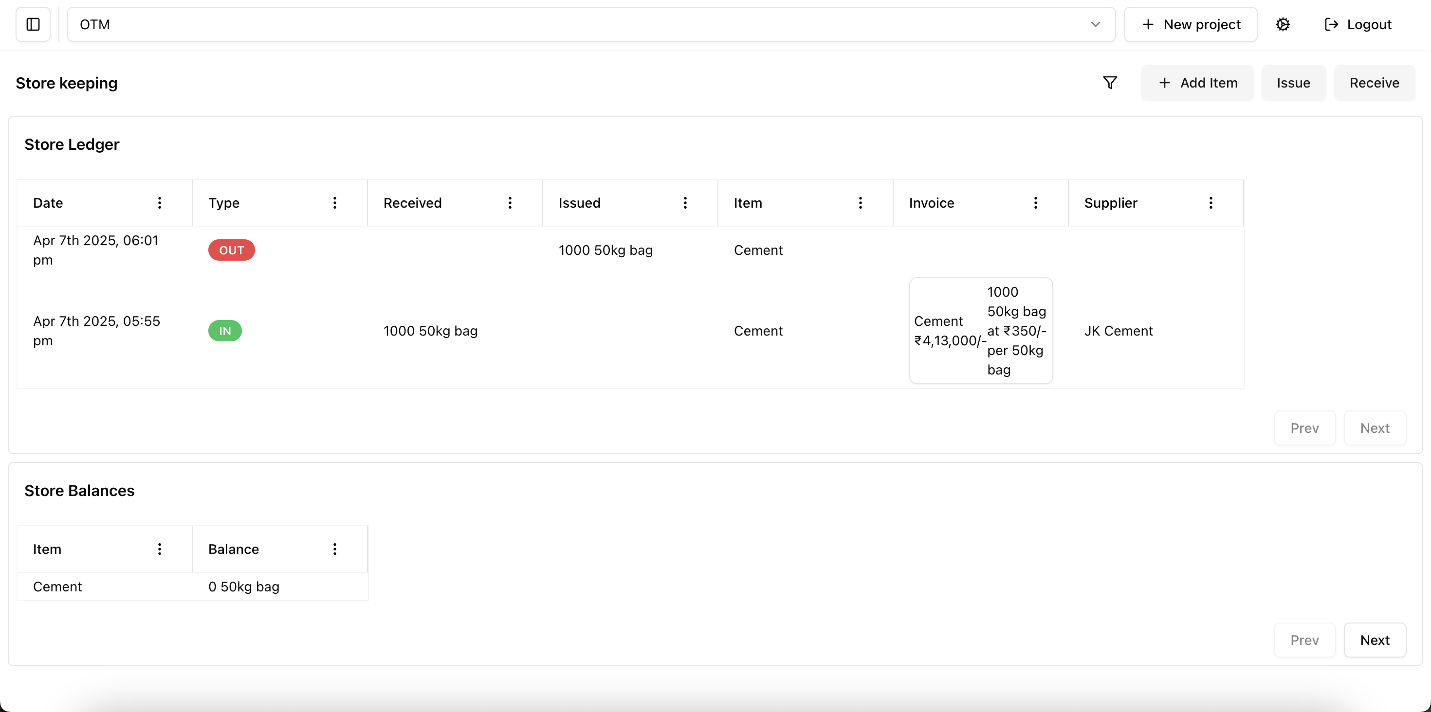 Live Inventory Management